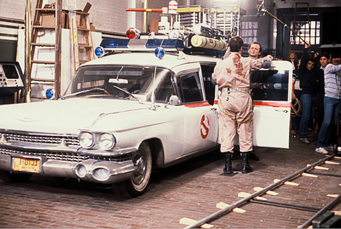 <p>The Ectomobile, or ECTO-1 and ECTO-1A, from the Bill Murray era, is as famous as the actors riding inside it from the<i> Ghostbuster</i> films. Made from a 1959 Cadillac Miller-Meteor, it's an end-loader combination of an ambulance and a hearse with a 6.3-liter V8 engine, equipped with 320 horsepower.</p> <p>The original idea for the cruiser was much more sinister as it would have been painted black with purple and white strobe lights. Two cars were initially purchased, but the final converted version was used during filming. Car accidents occurred on several occasions in New York City when drivers failed to pay attention to the road while staring down the ECTO-1 during its promotional tour. </p>