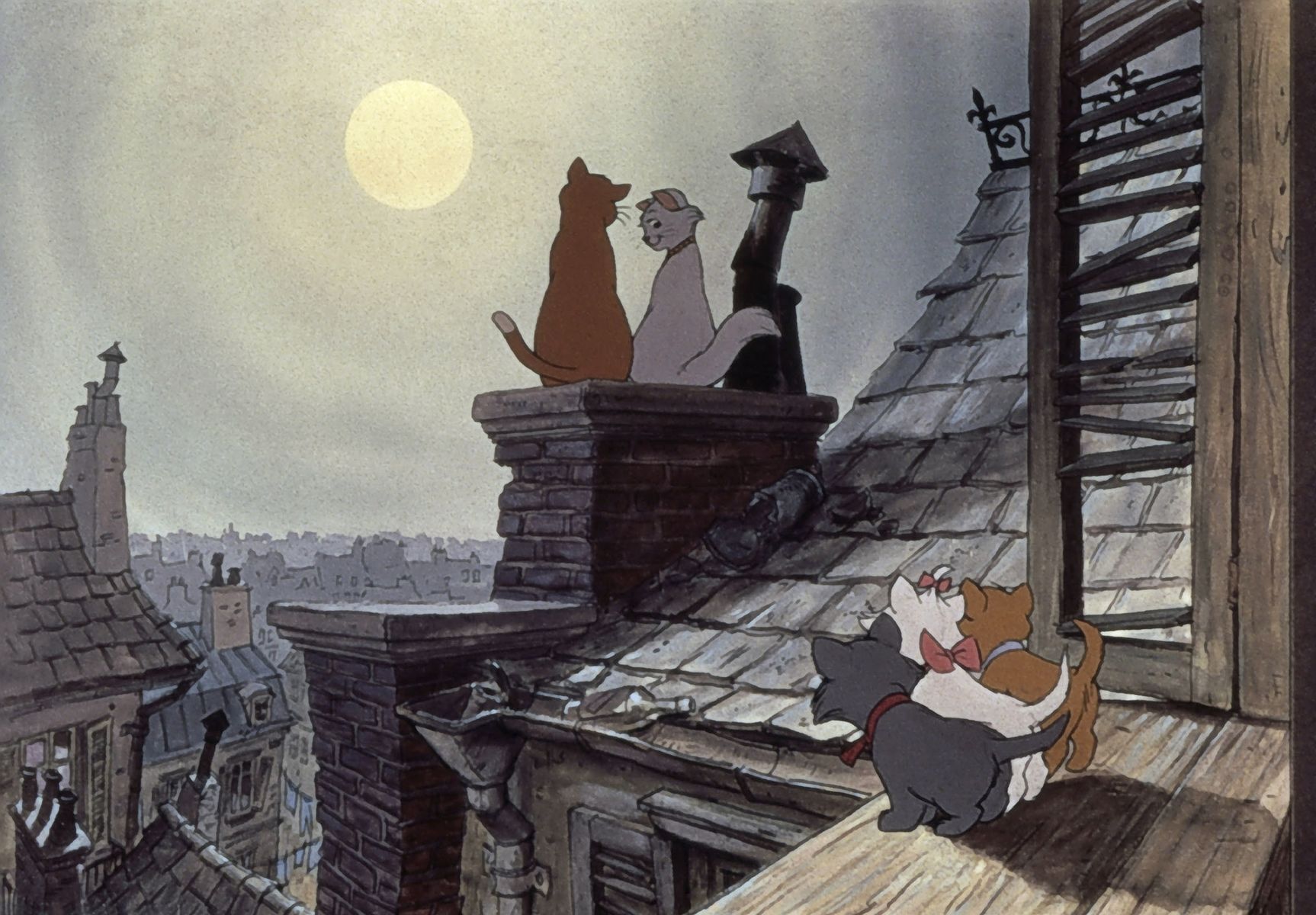 Кот на крыше. Коты-Аристократы (the Aristocats, 1970). Кот Аристократ мультфильм. Сказочная крыша.