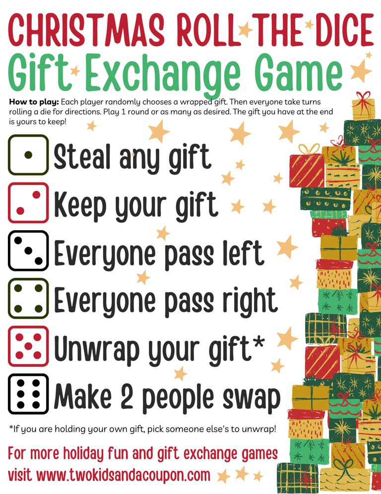 Christmas Dice Game for Gift Exchanges