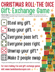 Christmas Gift Exchange Dice Game Printable Pdf Christmas Gift My XXX
