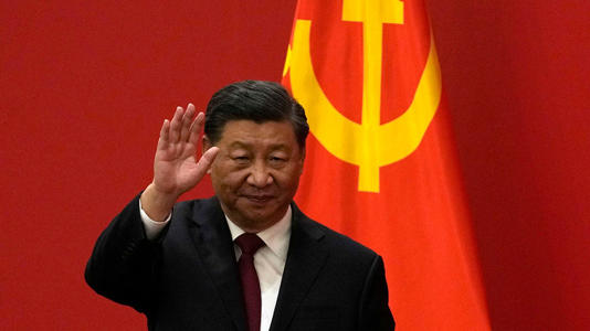 Chinese President Xi Jinping waves during an event at the Great Hall of the People in Beijing on Oct. 23, 2022. AP Newsroom