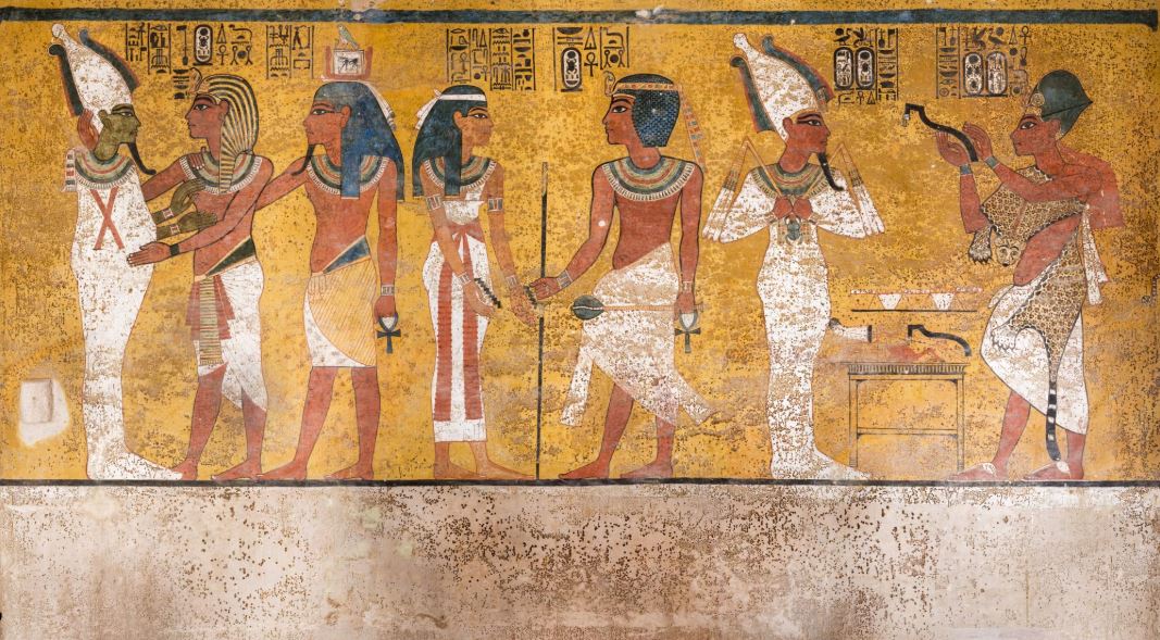 <p>In 2009, restoration began on King Tut's tomb. On top of cleaning and restoring the paintings that line the interior walls of the tomb, the Getty Conservation Institute and the Egyptian Ministry of Antiques worked to combat the wear and tear caused by decades of tourist activity according to <i>History</i>. </p> <p>The photo above shows the finished product of one of the interior walls that were cleaned. Altogether the conservation efforts took more than a decade.</p>