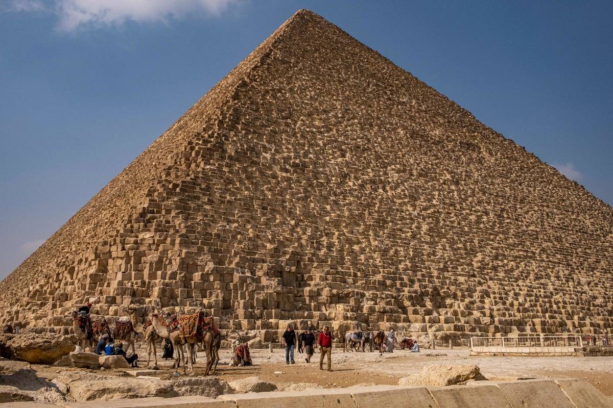 <p>For centuries, the Great Pyramid, which was thought to be built around 2550 BC by Pharaoh Khufu, was the largest structure in the world. Our historical findings teach us that Egyptians used only wooden implements along with ropes and pulleys.</p> <p>This wasn't easy. In fact, it's so astounding scientists aren't even sure how it could be possible. It's estimated that 20,000 workers built the Great Pyramid over a period of 20 years.</p>