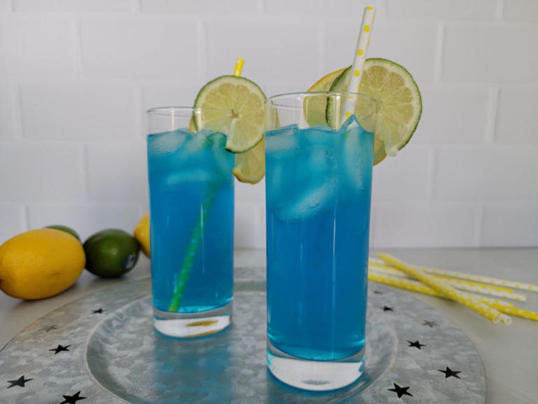 Bright Blue Electric Lemonade Cocktail Recipe