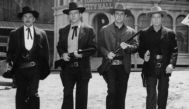 <p><strong>Directed by John Sturges. Written by Leon Uris, from a story by George Scullin. Starring Burt Lancaster, Rhonda Fleming, Jo Van Fleet, John Ireland.</strong></p> <p>The story of <strong>Wyatt Earp</strong> and his legendary gunfight at the O.K. Corral has been told so many times by so many people that it’s almost entered Shakespeare territory. This ambitious version from <strong>John Sturges</strong> finds <strong>Burt Lancaster</strong> filling the iconic lawman’s boots, with Douglas stealing the show as the outlaw-turned-ally <strong>Doc Holliday</strong>. The final showdown between Earp, Holliday, and a gang of bandits is a stunner (the actual incident didn’t last that long, but who cares?). Oscar bids were won for its film editing and sound.</p>