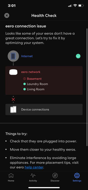 Most mesh systems come with companion apps that include placement guides for your devices, signal strength checks, and other diagnostic tools to help you make sure you've got everything in the best spot possible. Screenshot by Ry Crist/CNET