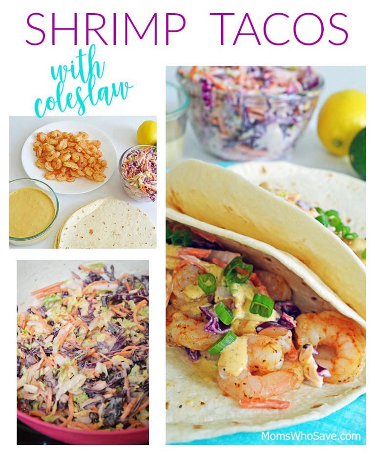 Shrimp Tacos with Chipotle Ranch Sauce & Coleslaw