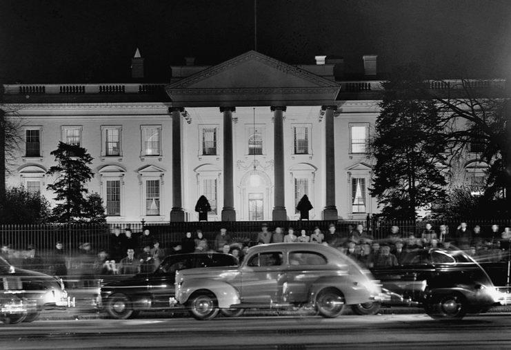 <p>Crowd gathered outside of the <a href="https://www.warhistoryonline.com/instant-articles/this-feature-was-added-to-the-white-house-following-the-attack-on-pearl-harbor.html" rel="noopener">White House</a> on December 8, 1941, the day after the attack on Pearl Harbor. That afternoon, President <a href="https://www.warhistoryonline.com/world-war-ii/franklin-d-roosevelt-people-president.html" rel="noopener">Franklin D. Roosevelt</a> had signed a <a href="https://www.history.com/this-day-in-history/the-united-states-declares-war-on-japan" rel="noopener">declaration of war against Japan</a>, officially bringing the US into <a href="https://www.warhistoryonline.com/world-war-ii/sullivan-brothers-uss-juneau.html" rel="noopener">World War II</a>.</p>