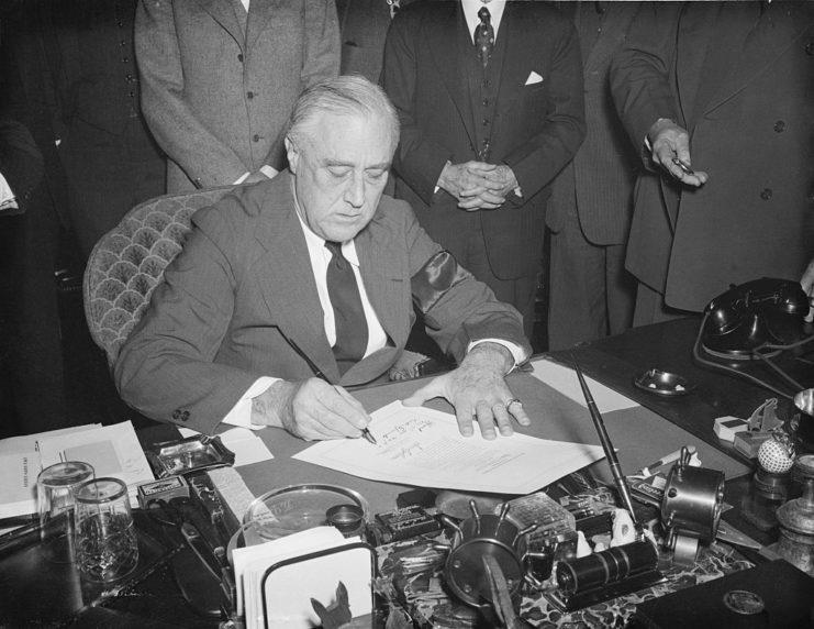 <p>Prior to the attack on Pearl Harbor, the US had remained neutral in the war, albeit supplying the Allies in Europe with equipment and vehicles. Immediately following the bombardment, President Franklin D. Roosevelt signed a declaration of war against Japan, officially bringing America into the conflict.</p>