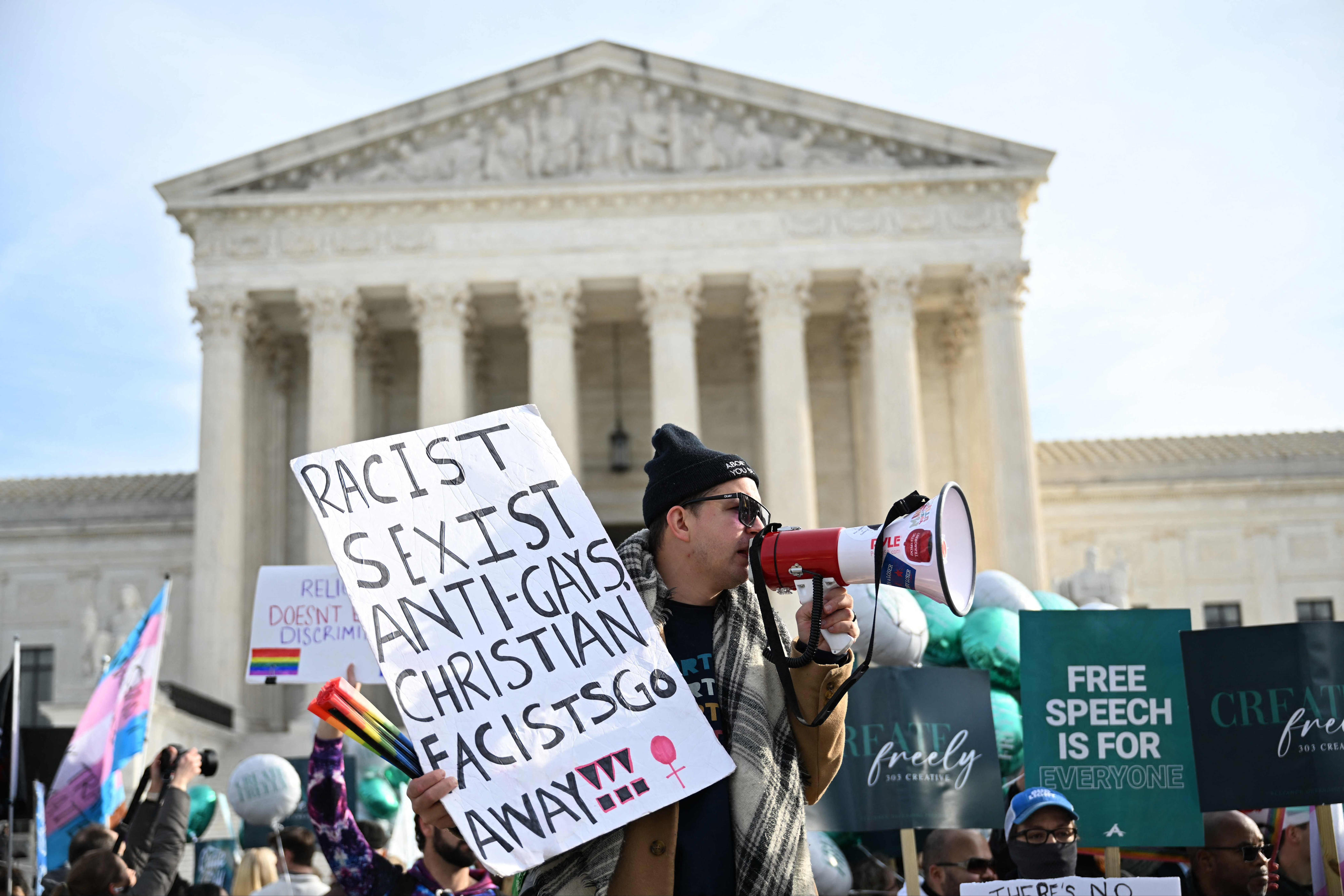 Protesters at the Supreme Court on Dec. 