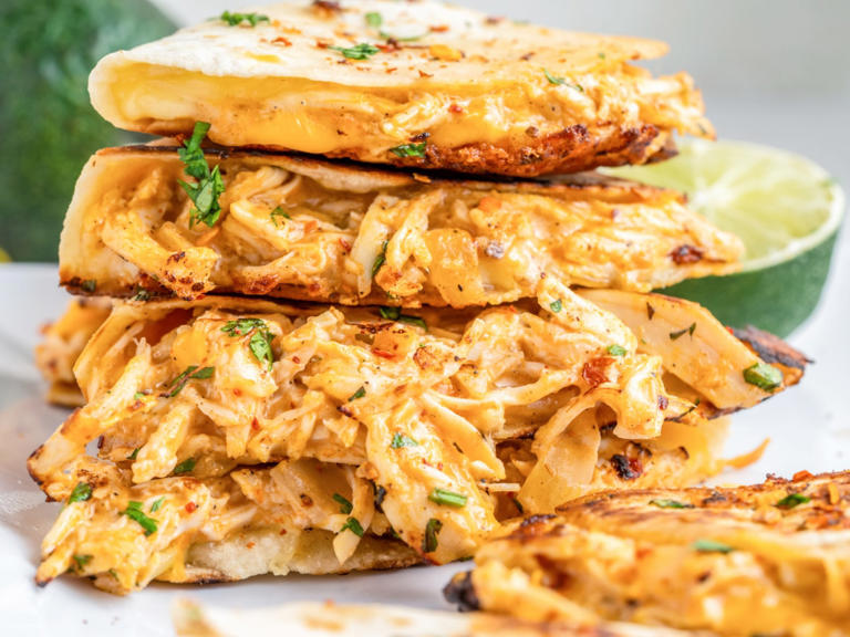 The Best Buffalo Chicken Quesadillas