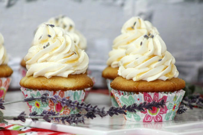 Elegant Honey Lavender Cupcakes With Honey Buttercream