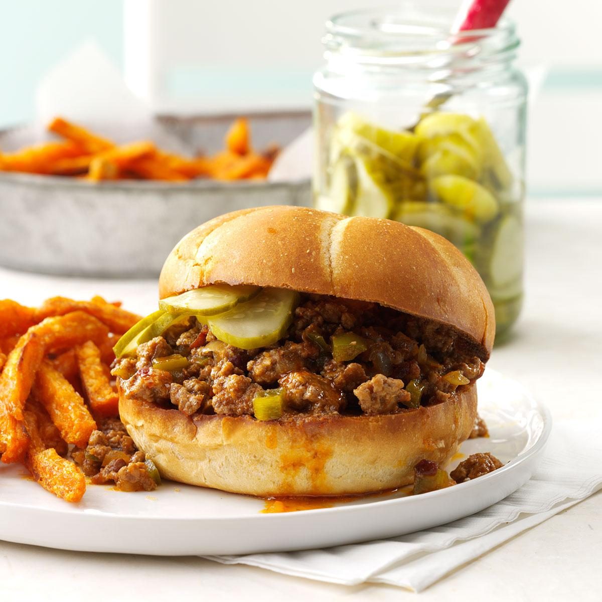 <p>My husband didn't like sloppy joes until he tried my rendition with its smoky heat. If you need to dial down the fiery zip, cut down on or eliminate the peppers. —Brittany Allyn, Mesa, Arizona </p> <div class="listicle-page__buttons"> <div class="listicle-page__cta-button"><a href='https://www.tasteofhome.com/recipes/chipotle-chili-sloppy-joes/'>Go to Recipe</a></div> </div>