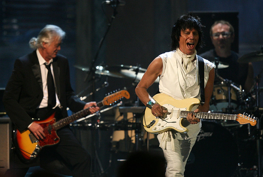 <p>In 2009, former Yardbirds members Jimmy Page and Jeff Beck reunited for Jeff Beck's induction as a solo artist. Audiences couldn't believe their eyes when the two shared the stage for an incredibly nostalgic series of songs. </p> <p>The duo blew the roof off when they played Led Zeppelin's "Immigrant Song," but that was only the beginning. They were later joined on stage by Flea, Joe Perry, Ronnie Wood, and Metallica for an electric cover of Aerosmith's hit song "Train Kept A-Rollin.'"</p>