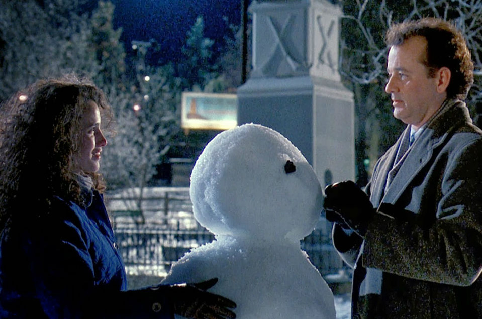 <p>While filming, Murray and Ramis had a strained relationship. While filming the snowball fight between Phil and the kids, Ramis instructed the kids to throw snowballs at Murray as hard as they could.</p> <p>Once Murray realized what was going on, he began pelting the kids with snowballs as hard as he could in return.</p>