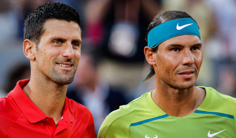 Novak Djokovic and Rafael Nadal in action