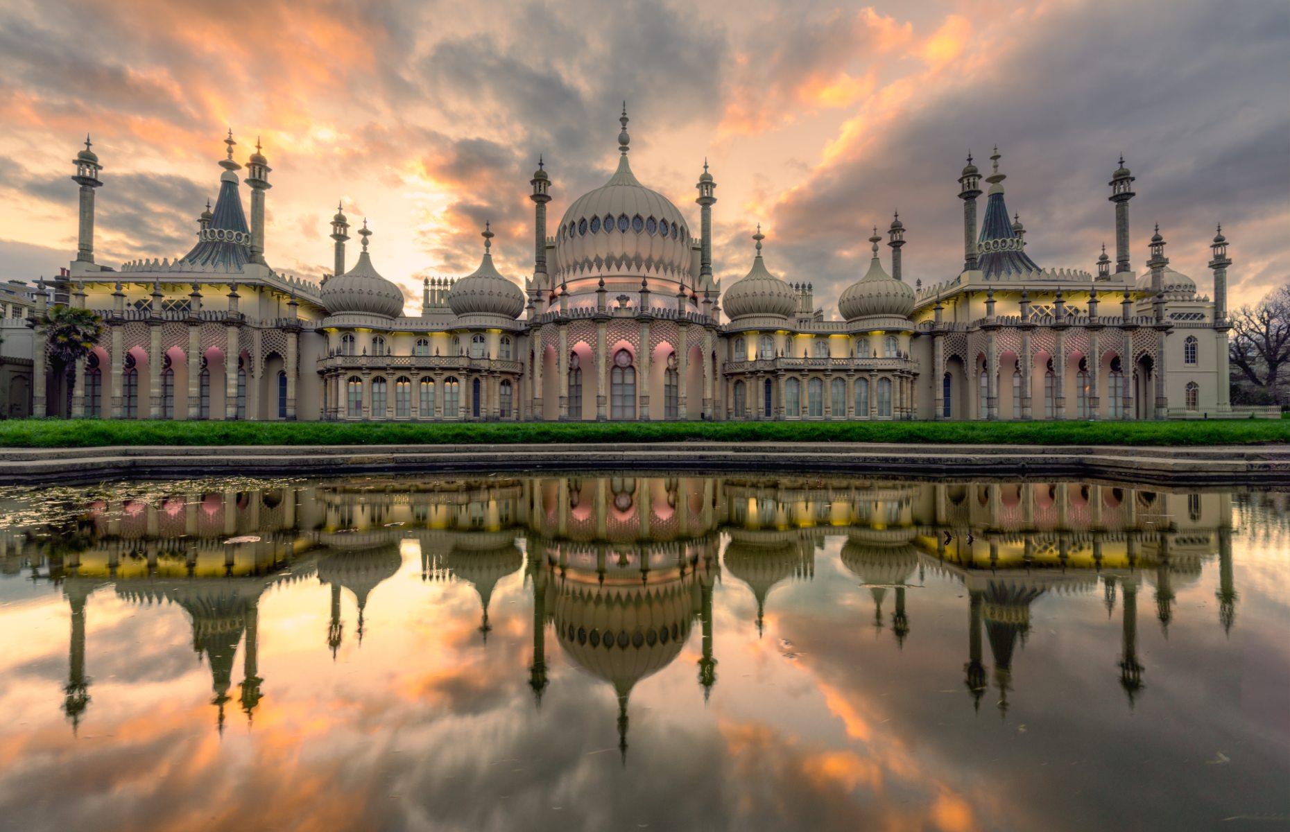 This grand landmark in Brighton was used as a seaside retreat for King George IV during the 18th century, when the city was becoming a popular resort. Here, the majestic structure, which was built using a combination of Indian, Mughal, European and Chinese architectural styles, becomes even more spellbinding against a backdrop of dramatic clouds.