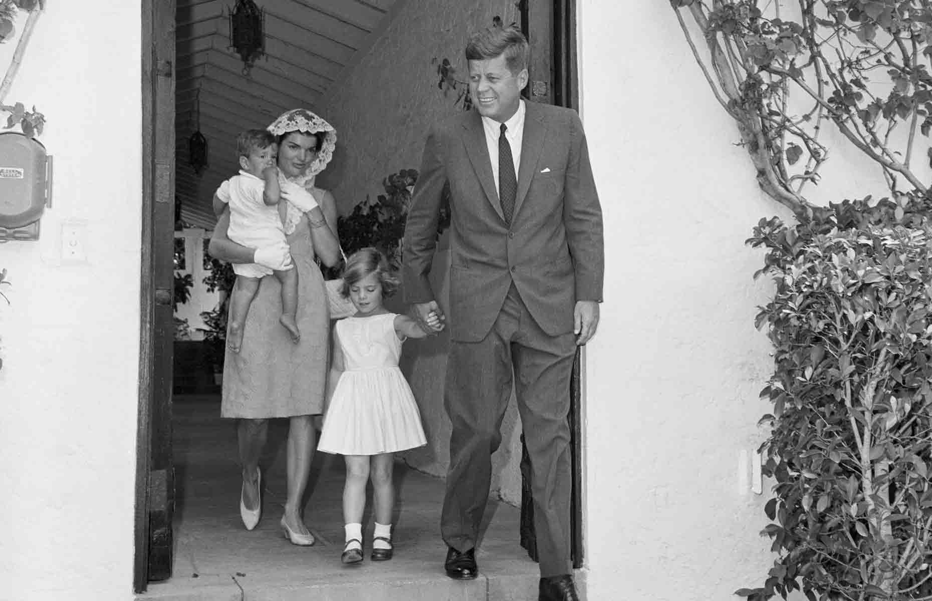 <p><a href="https://www.loveproperty.com/gallerylist/75715/from-the-kennedys-to-the-gettys-amazing-homes-of-the-worlds-most-famous-families">John F. Kennedy</a> was elected US president in November 1960, during one of the strained periods of the Cold War. With the threat of nuclear annihilation growing, officials must have been in a state of total panic when they realized the new POTUS had no means of protection from a Soviet strike at his vacation home in Palm Beach, Florida, which went on to be nicknamed the Winter White House. The former president is pictured here visiting the property with his wife, Jackie, and children, John, Jr. and Caroline.</p>