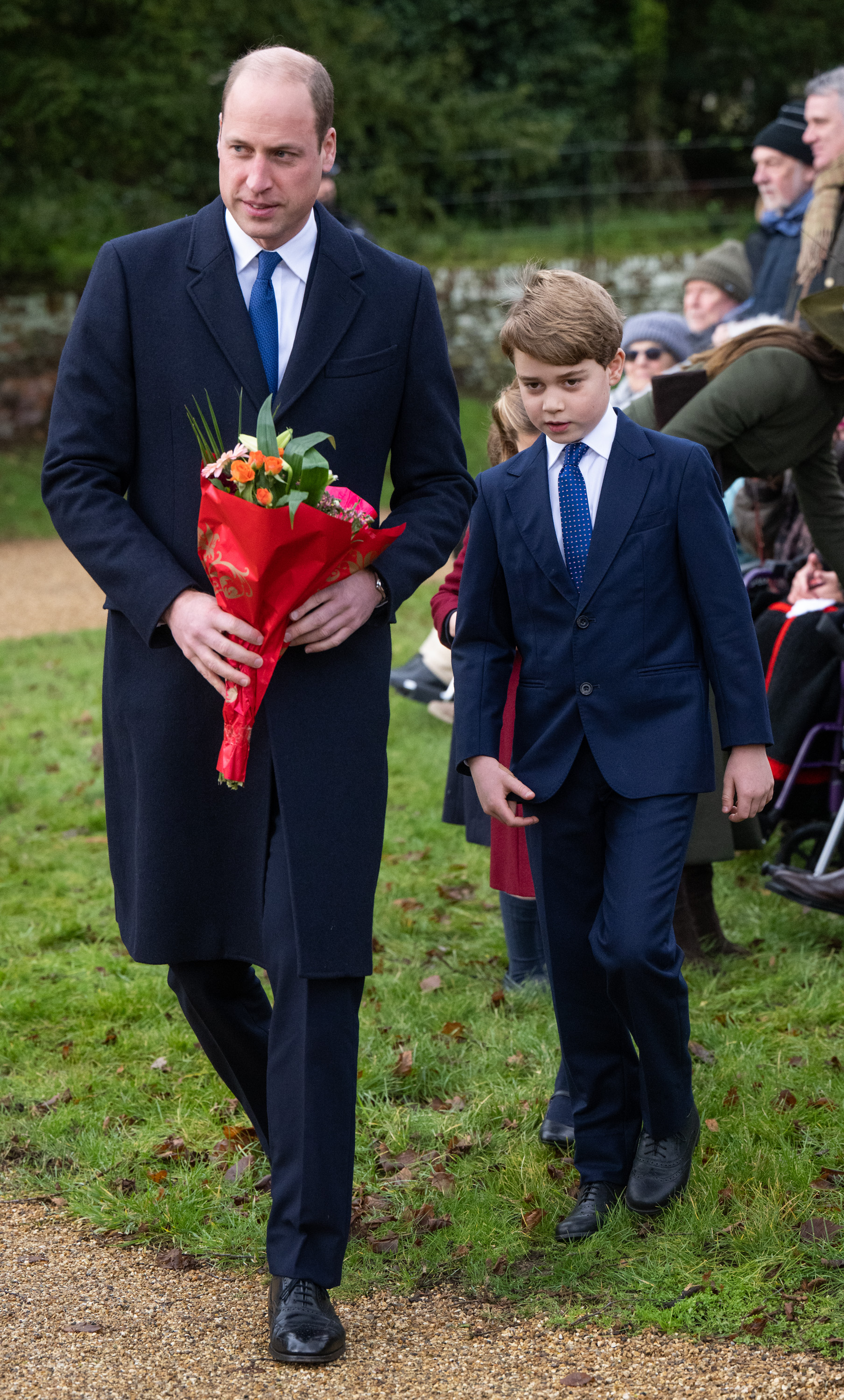 <p>Prince George trailed behind his dad, <a href="https://www.wonderwall.com/celebrity/profiles/overview/prince-william-482.article">Prince William</a>, as they arrived at the Christmas services at St. Mary Magdalene Church at King Charles III's Sandringham estate in Norfolk, England, on Dec. 25, 2022.</p><p>MORE: <a href="https://www.wonderwall.com/celebrity/royals/platinum-jubilee-see-the-best-photos-from-4-days-of-celebrations-marking-the-queens-70-year-reign-606239.gallery">All the best photos from Queen Elizabeth II's Platinum Jubilee celebrations in 2022</a></p>