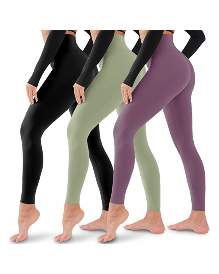 Hmuuo 3 Pack Leggings for Women High Waisted Tummy Control No See-Through  Yoga Pants Workout Running Leggings