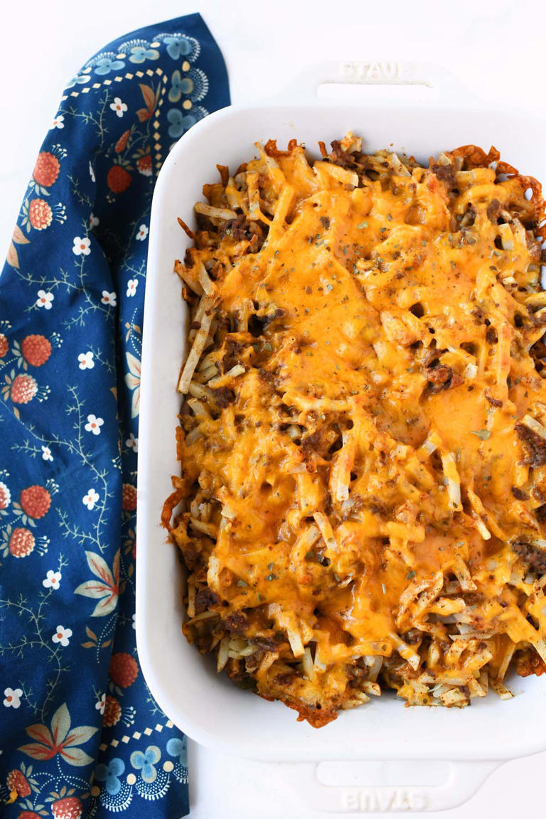 Easy Baked Taco Hashbrown Casserole