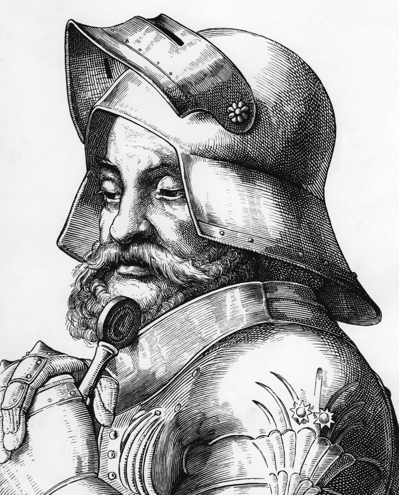 <p>Gottfried "Götz" von Berlichingen fue un caballero alemán del Sacro Imperio Romano Germánico. Se le apodó "Mano de Hierro" porque su mano derecha era una prótesis que utilizaba para empuñar armas durante las batallas.</p>