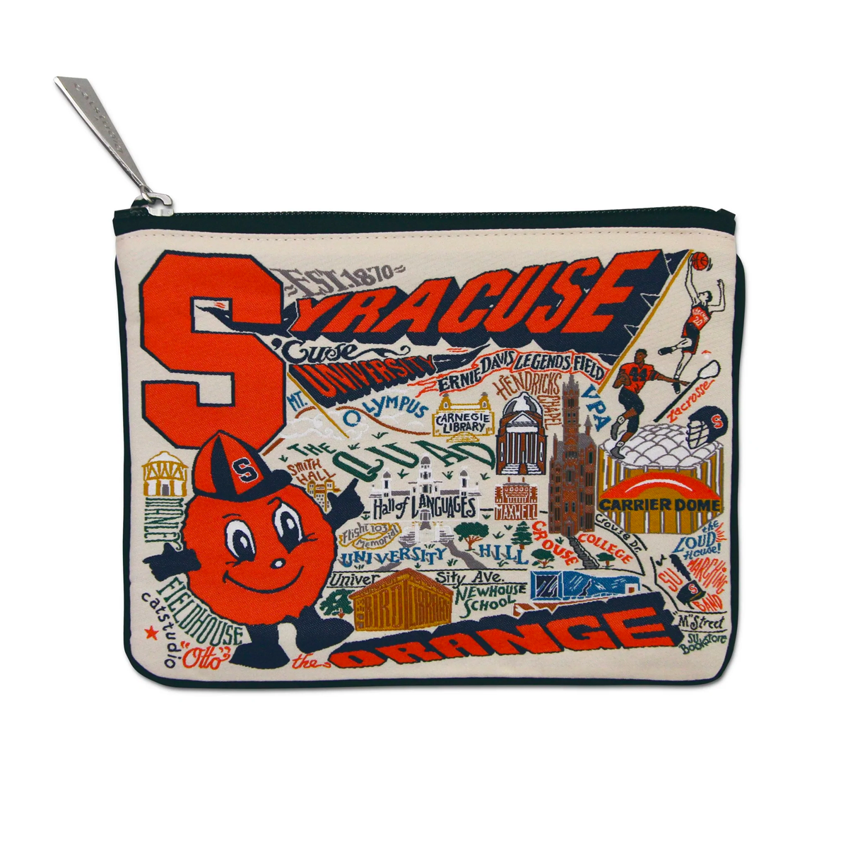 This retro pouch—available with designs referencing universities like Auburn, Syracuse, and Virginia Tech—has plenty of room for pencils, pens, flash drives, and any other campus necessities. $33, Uncommon Goods. <a href="https://www.uncommongoods.com/product/collegiate-pouches">Get it now!</a>