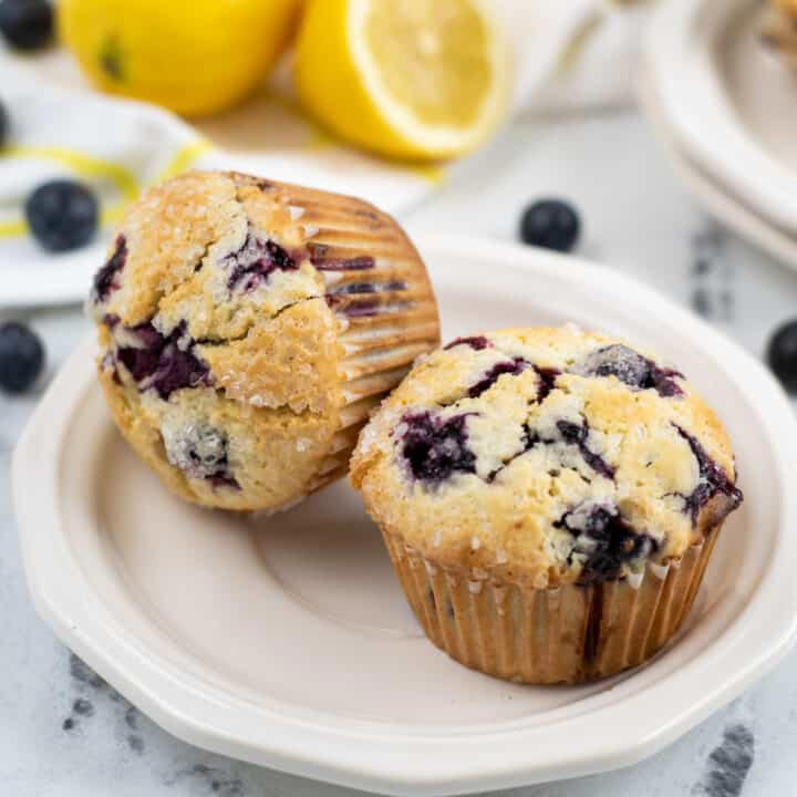 The Best Bakery Style Lemon Blueberry Muffins
