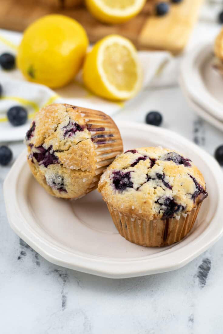 The Best Bakery Style Lemon Blueberry Muffins