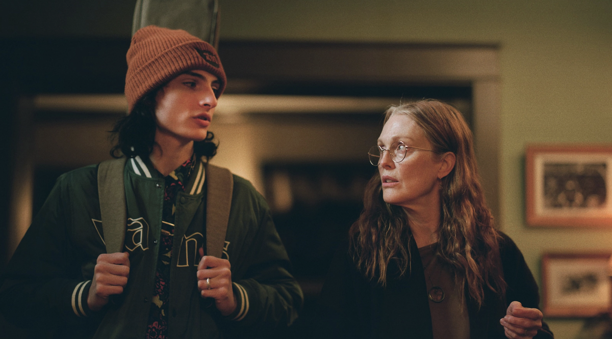 <p>The first A24 film of the year focuses on the complicated mother-son relationship between Evelyn (Julianne Moore) and Ziggy (Finn Wolfhard) set against the backdrop of the modern age and all the issues that entail, like streaming and social media. While the two struggle to connect, Ziggy pursues a politically active girl from his school and Evelyn connects with a young boy at the shelter where she works, creating an amusing and emotional film out of Jesse Eisenberg’s directorial debut.</p>