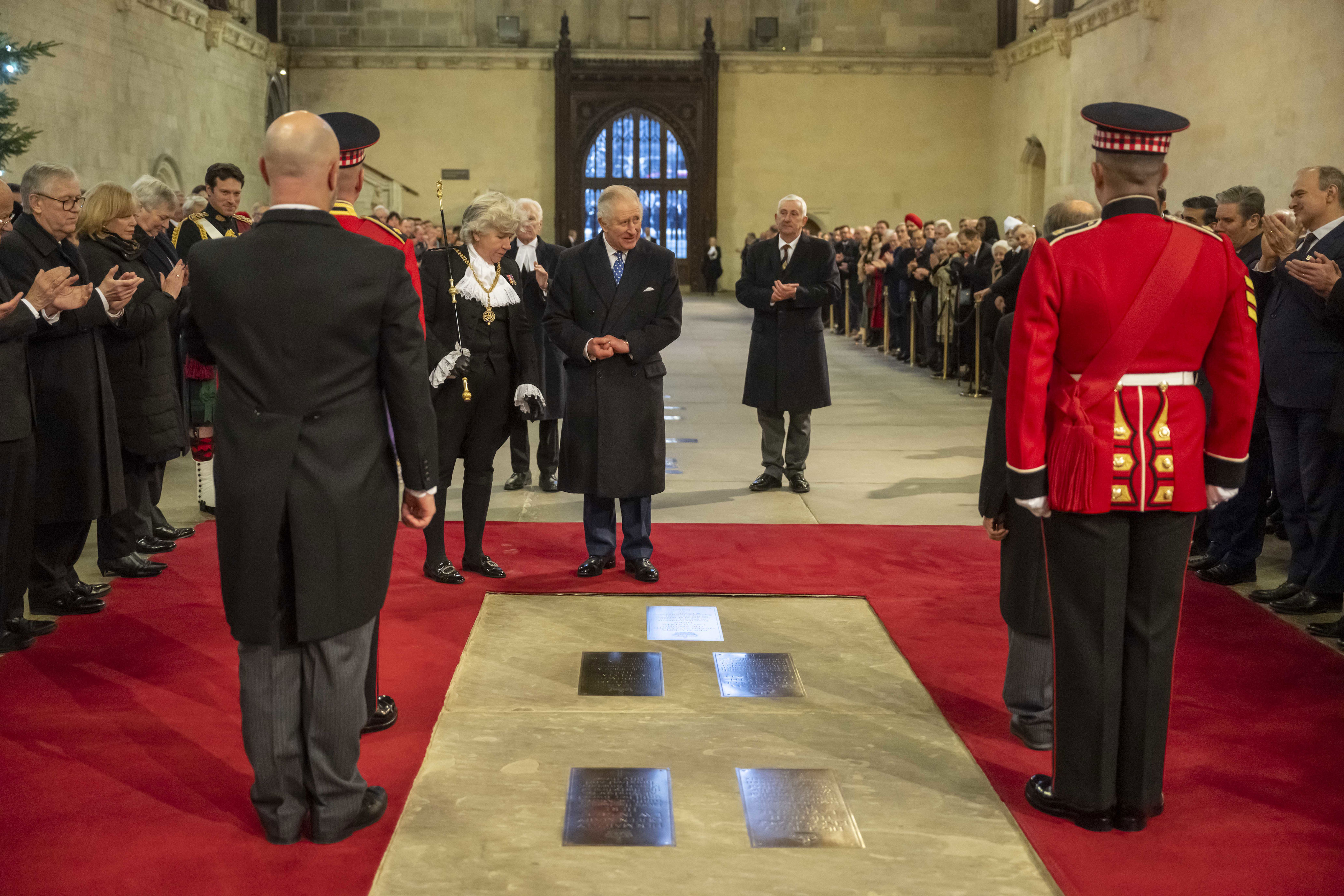 <p>King Charles III visited the Houses of Parliament in London to see a new plaque commemorating his mother, Queen Elizabeth II, lying in state in Westminster Hall ahead of her September funeral and to to unveil Jubilee Gifts on Dec. 14, 2022. Keep reading for a close-up look...</p>