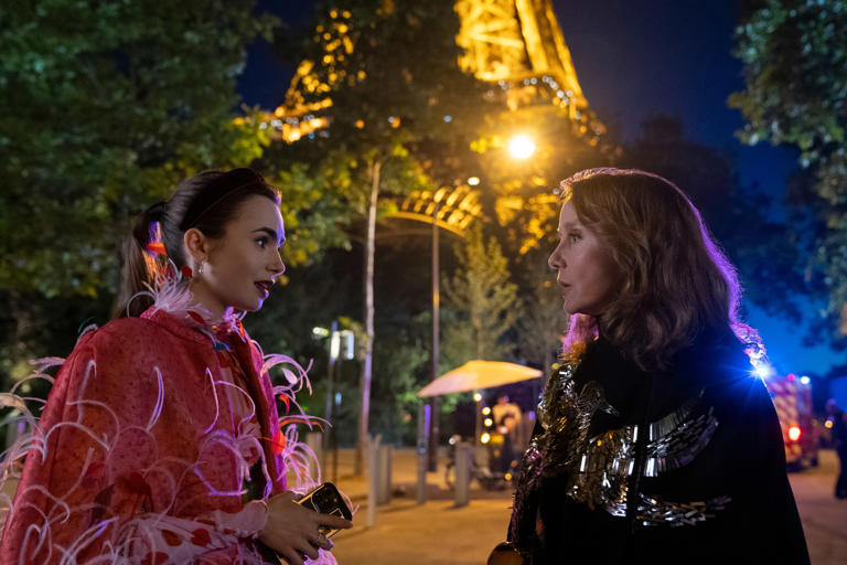 Lily Collins and Philippine Leroy-Beaulieu in Emily in Paris Season 3