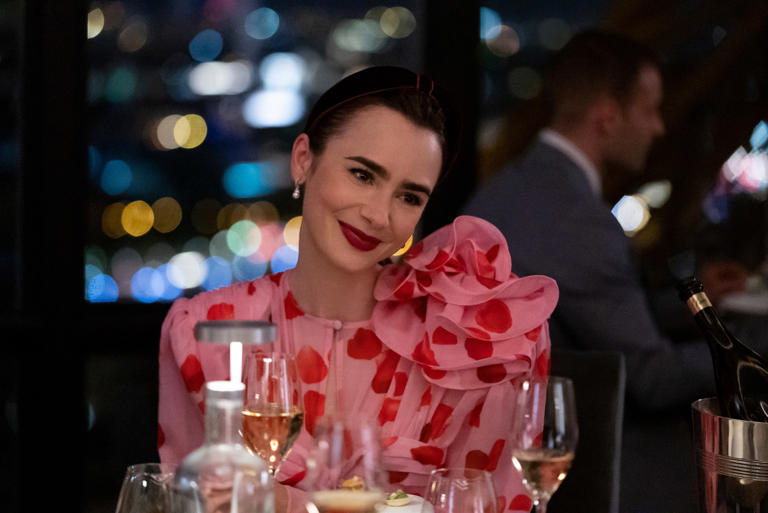 Lily Collins in Emily in Paris Season 3