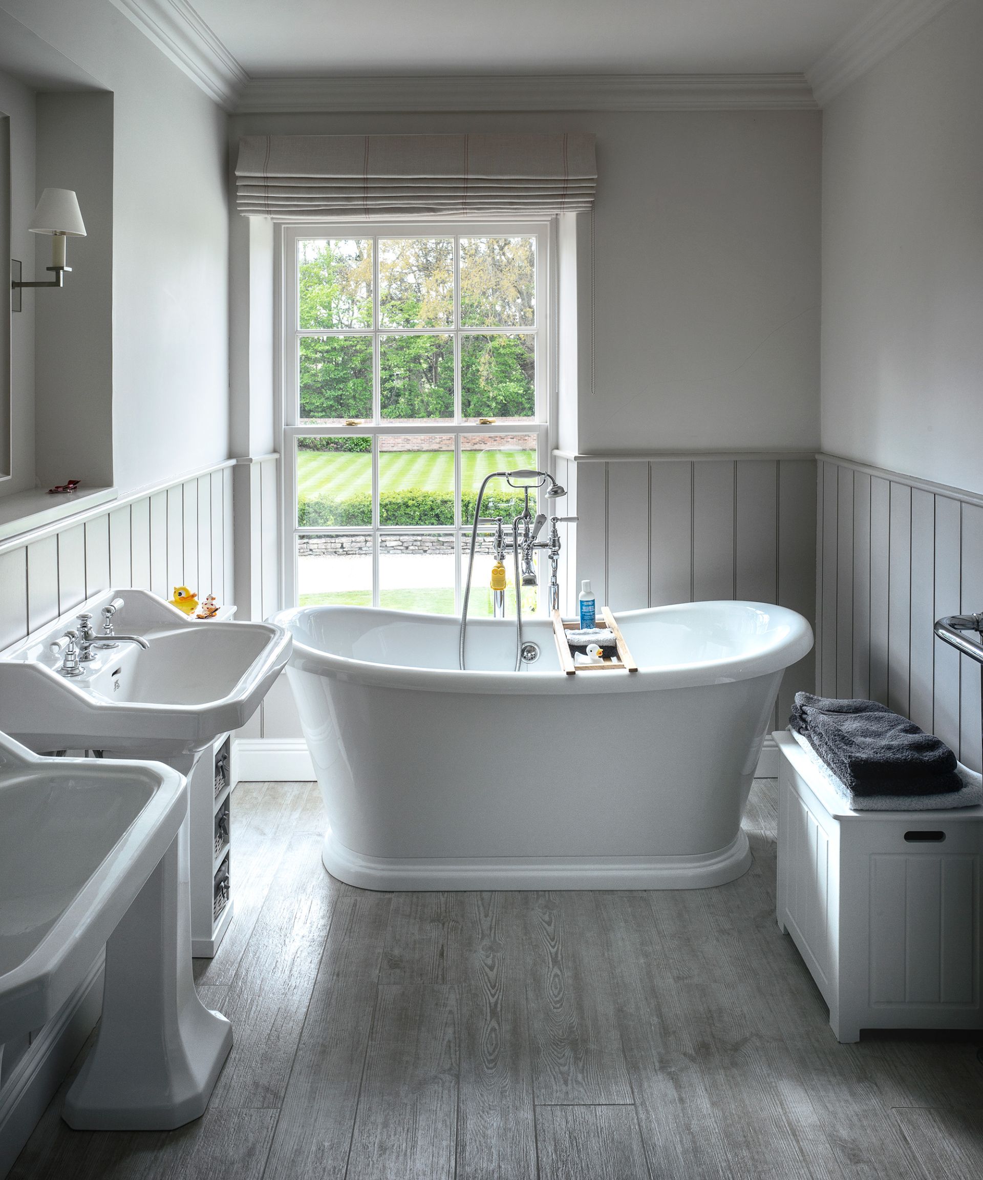 <p>                     Smart bathrooms can give the impression of more space. Look for smaller than standard baths, swap a full-size basin for a compact cloakroom or powder room version, opt for a corner WC and a bathroom shower over the bath.                    </p>                                      <p>                     Wall-hung fittings that expose more floor area will make the room seem bigger and will be easier to clean too.                    </p>