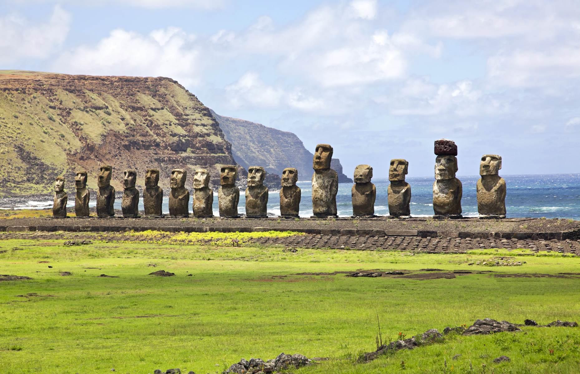 <p>Among the strangest feats of ancient engineering are the Moai statues on Easter Island. It apparently took one year to create each of these 800-plus monolithic statues, using basic stone picks called toki. It’s unclear how they were moved into position – some believe they were rolled up on logs, while others say they were transported upright using ropes. Recent excavations have also shown that the heads are only part of the giant statues: their bodies are buried underground. Given the island’s remote location, getting here isn’t easy, but some people stop over while visiting Australasia or South America. It’s also possible to book a full-day guided tour. </p>
