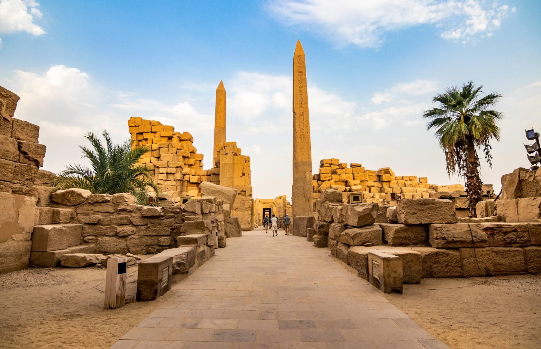 <p>Located in Luxor, the capital of ancient Egypt, Karnak is a fascinating temple complex that took more than 1,000 years to build. The bulk of construction work took place between the 12th and 20th Dynasties – at its peak, it was the largest and most significant sacred site in the country. Among the impressive structures to gaze at are the Temple of Amun-Re, which was believed to be where the prolific sun deity lived on Earth, and the Great Hypostyle Hall, a jaw-dropping site filled with intricately-carved columns. Allow three to four hours to walk around the entire complex.</p>