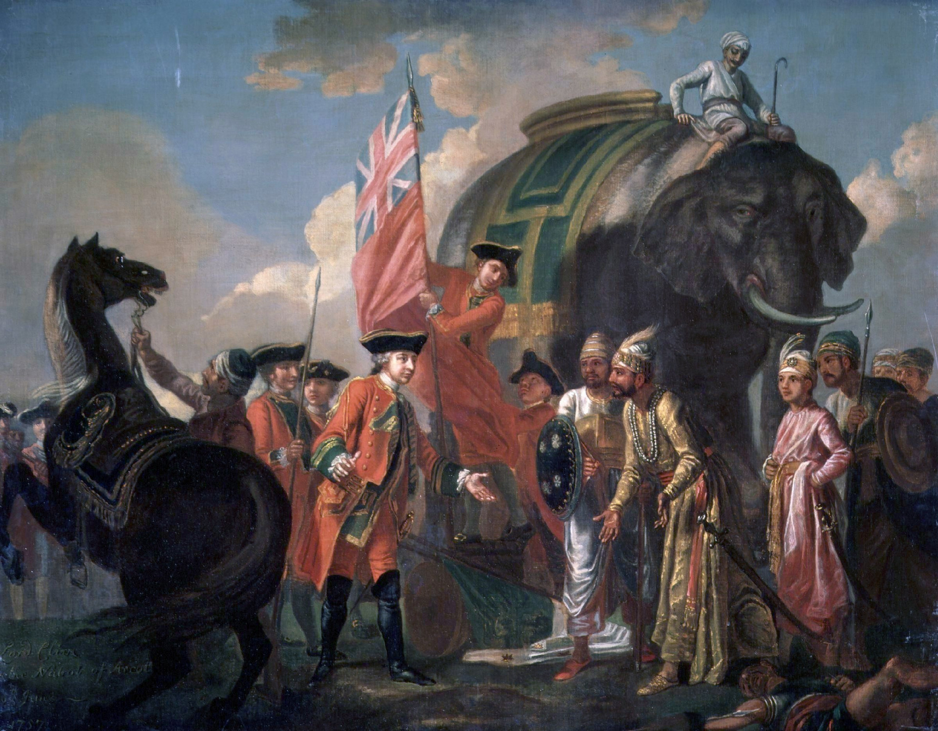 <p>Comandante del ejército de Bengala, la traición de Mir Jafar contra su país se vio motivada por su ciego deseo de reclamar el trono. Guiado por su ambición, se unió a las fuerzas británicas durante la batalla de Plassey. Estas se alzaron victoriosas y Mir Jafar se convirtió en el rey de Bengala desde 1763 hasta su muerte en 1765.</p>