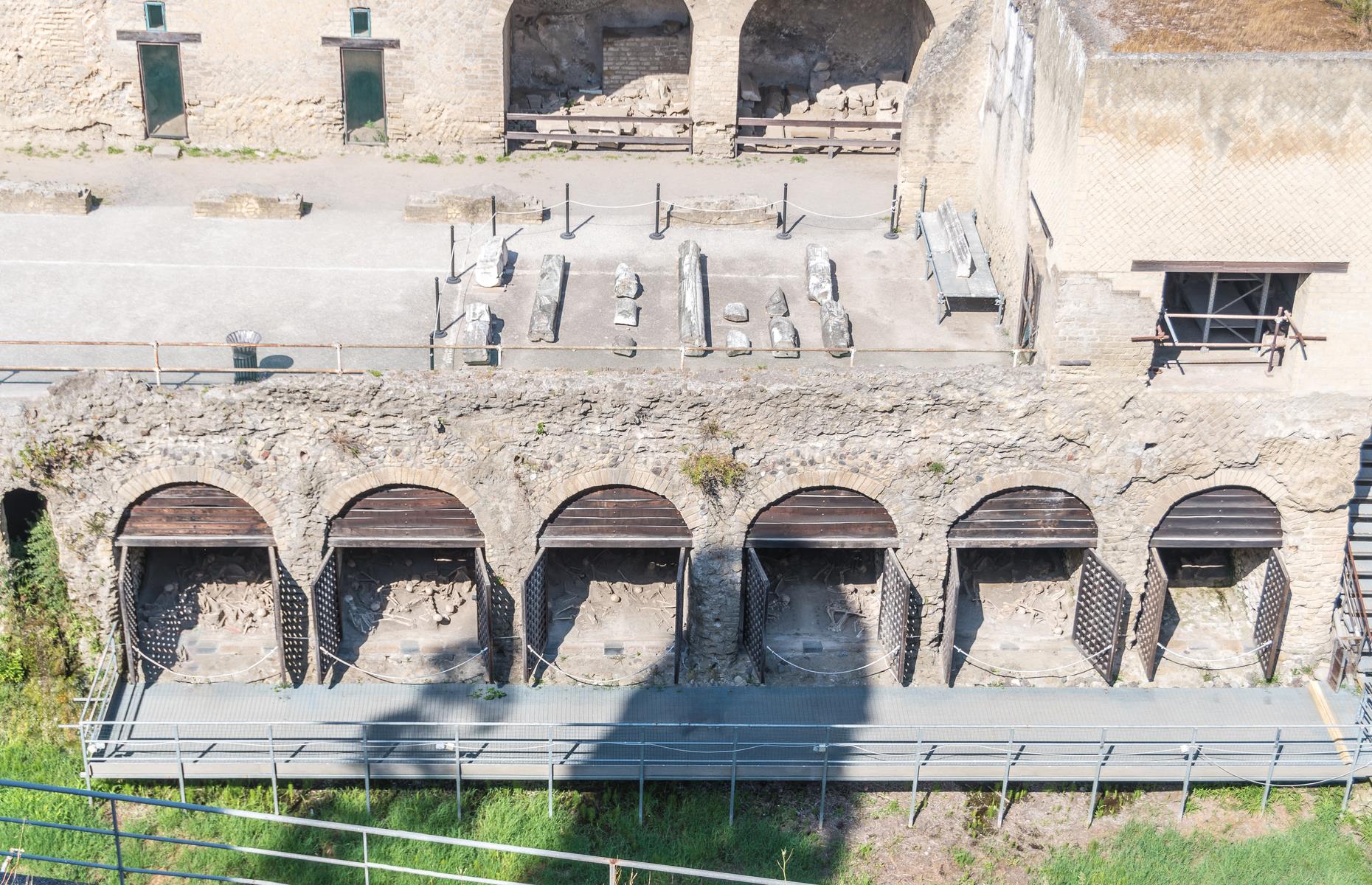 <p>Fascinating discoveries were made at the ancient Roman town of Herculaneum, near Pompeii, in October 2021, during the first archaeological dig on the site in almost three decades. <a href="https://www.ansa.it/english/news/2021/10/15/sensational-fugitive-skeleton-found-at-herculaneum_9dc02abd-c1c3-4477-b2f4-7b46c64ce928.html">The remains of a man</a> were found just steps from what would have been the ancient town’s beach (pictured). The mud-encased skeleton was surrounded by carbonised wood, including a roof beam that may well have collapsed on him as he tried to escape the catastrophic eruption of Mount Vesuvius in AD 79.</p>