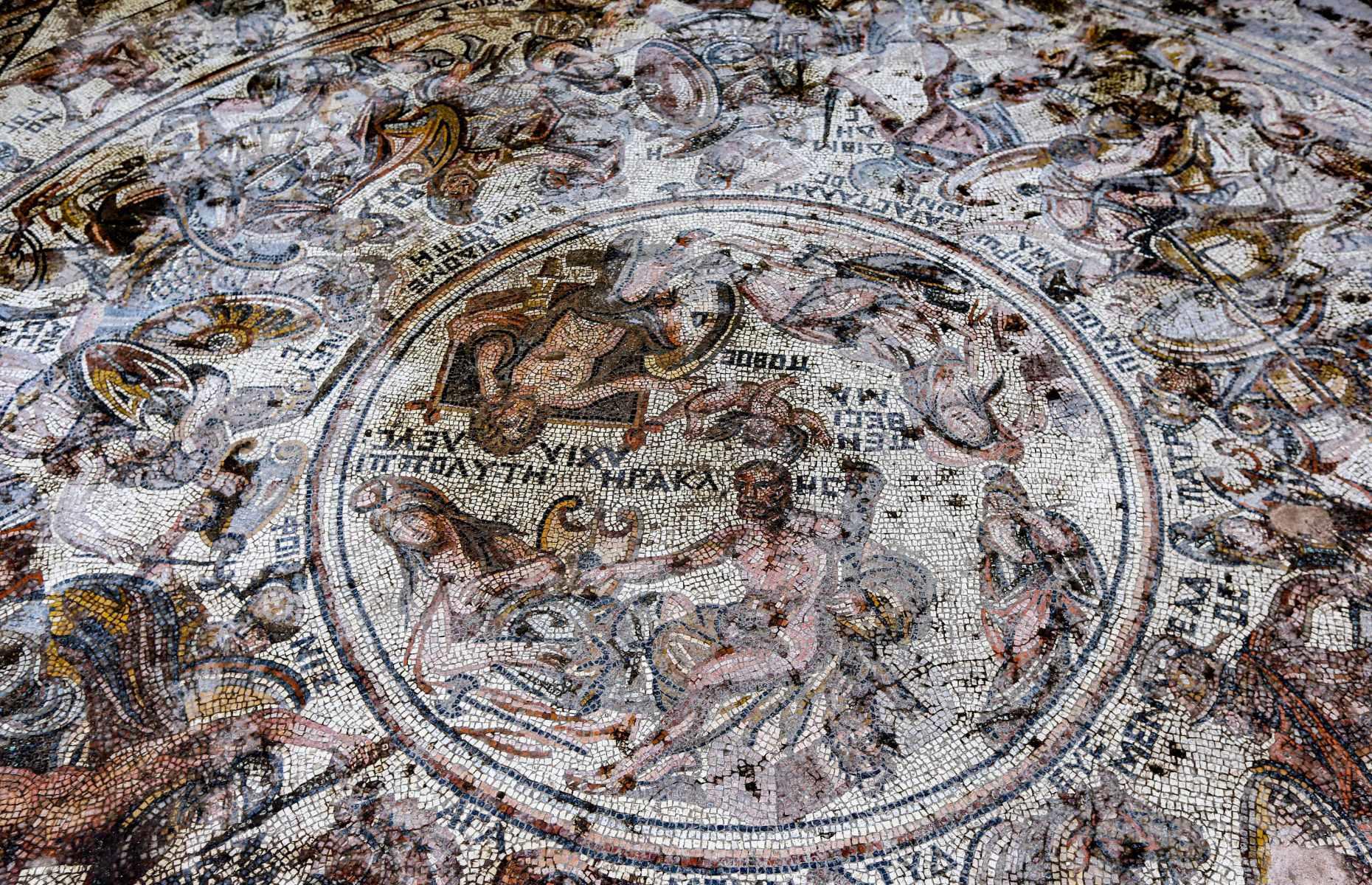<p>In October 2022, archaeologists found this 1,600-year-old mosaic in Rastan in northern Syria, which the government only seized back from rebels in 2018. Thought to be the floor of an ancient bathhouse, the unusually intact 1,300-square-foot (120 sqm) art piece depicts the Trojan War, a semi-mythical conflict from more than 2,000 years ago between the ancient Greeks and the walled city of Troy. Constructed in the Roman era, the mosaic shows soldiers with swords and shields alongside mythical Amazons said to have fought alongside the Trojans.</p>