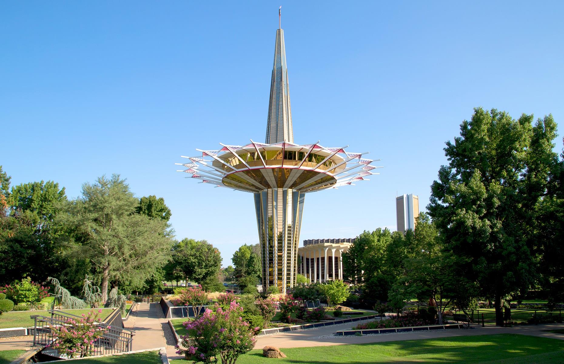 <p>Oral Roberts University has one of the most unique campuses in the world. Founded in 1963 in Tulsa, Oklahoma, the modern evangelical university is home to a vast array of futuristic, Art Deco-inspired buildings, each of which symbolises an element of the Christian faith. As well as the ultra-modern student centre, the campus is also home to a striking statue known as the Prayer Hands (exactly what it sounds like) and a 200-foot-tall (61m) Prayer Tower (pictured). Prospective students can take <a href="https://oru.edu/campus-visitation/index.php">guided or self-guided campus tours</a>, with the chance to stay overnight in the dorms.</p>