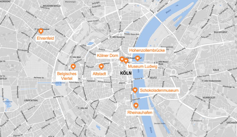 Infografik: Köln Sehenswürdigkeiten Karte