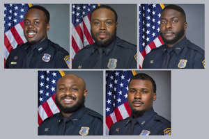 Five Memphis police officers were fired in connection with a traffic stop that led to the death of Tyre Nichols. Clockwise from top left: Tadarrius Bean, Demetrius Haley, Emmitt Martin III, Justin Smith and Desmond Mills Jr. (Memphis Police Department via AP)