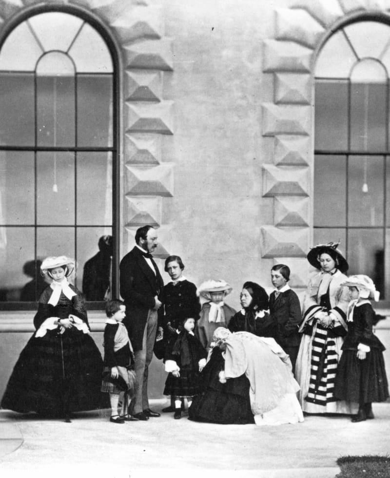 <p>After their 1840 royal wedding, Queen Victoria and Prince Albert had nine children over the next 17 years. The family of 11 is seen all together in this 1857 group shot. The royal children eventually produced a total of 42 grandchildren for the Queen. 34 of them survived into adulthood - during an era when the infant mortality rate was higher than it is today.RELATED: Queen Victoria - Her Life in Pictures</p>