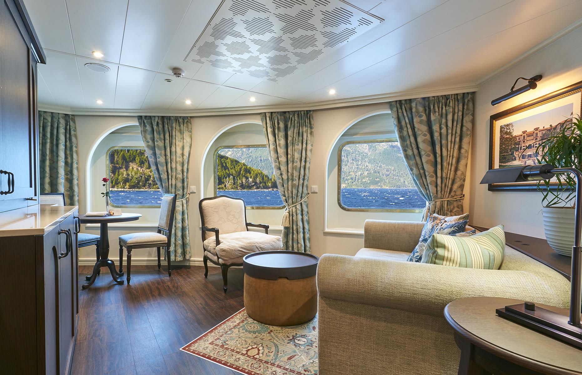 <p>Sail on <a href="https://www.windstarcruises.com/ships/star-legend/">Windstar Cruises’ Star Legend</a> and you can book a suite inspired by exotic destinations and hotels. We recommend the suite inspired by the Sea Island resort in Georgia. Expect ocean-inspired colourways and plenty of sea-glass green. A Treasures of the Greek Isles cruise with Windstar starts from $3,745 per person.</p>  <p><a href="https://www.loveexploring.com/galleries/92727/amazing-facts-about-cruise-ships-you-might-not-know?page=1"><strong>Now discover amazing facts about cruise ships you might not know</strong></a></p>