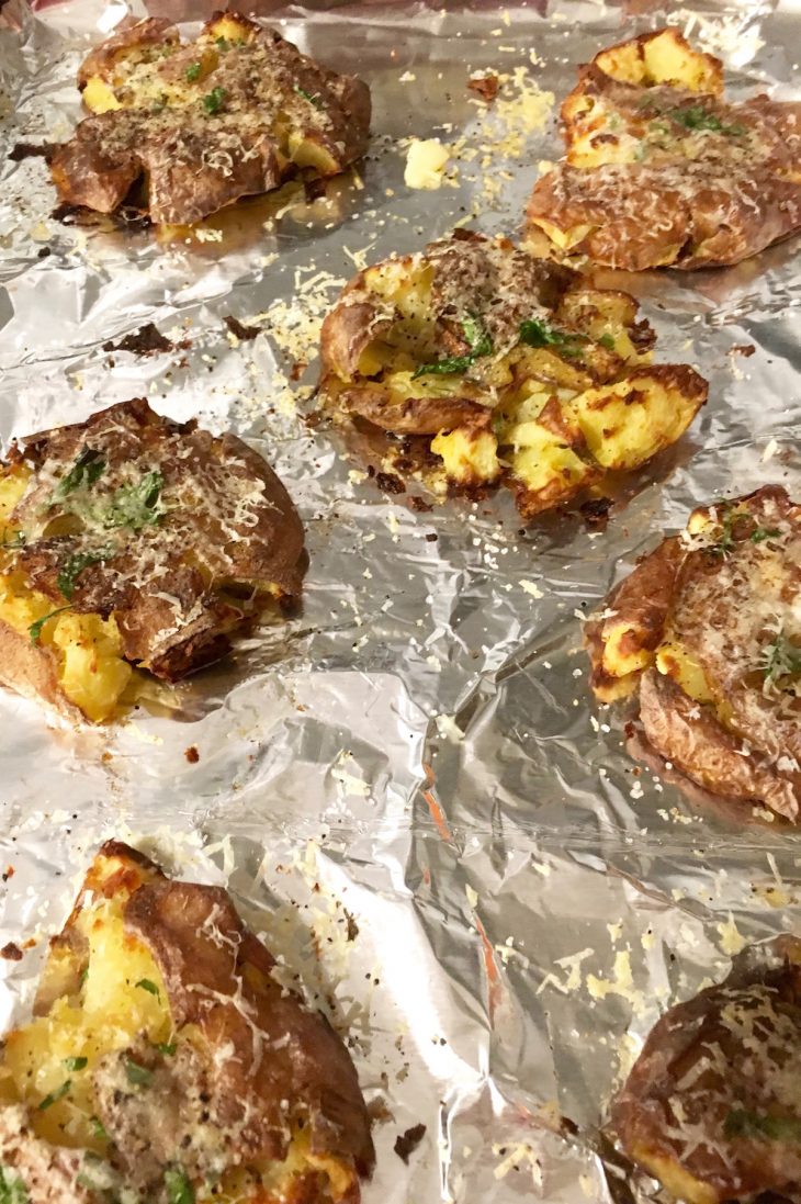 Cheesy Smashed Baked Potatoes Recipe