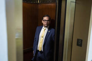UNITED STATES - JANUARY 12: Rep. George Santos, R-N.Y., is seen in the U.S. Capitol on Thursday, January 12, 2023. (Tom Williams/CQ-Roll Call, Inc via Getty Images) CQ-Roll Call, Inc via Getty Images