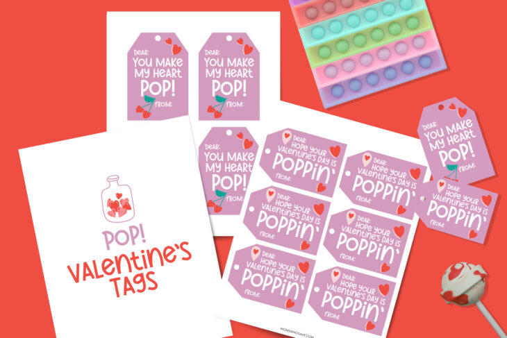 Free Printable Valentine Tags: Attach to Lollipops, Pop-Its, or Popcorn for Free Printable Pop By Tags