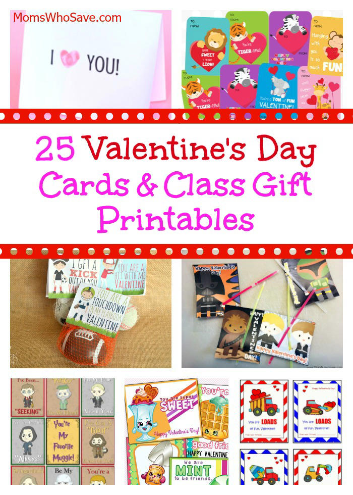 25 Fun Valentine's Day Cards & Class Gift Printables