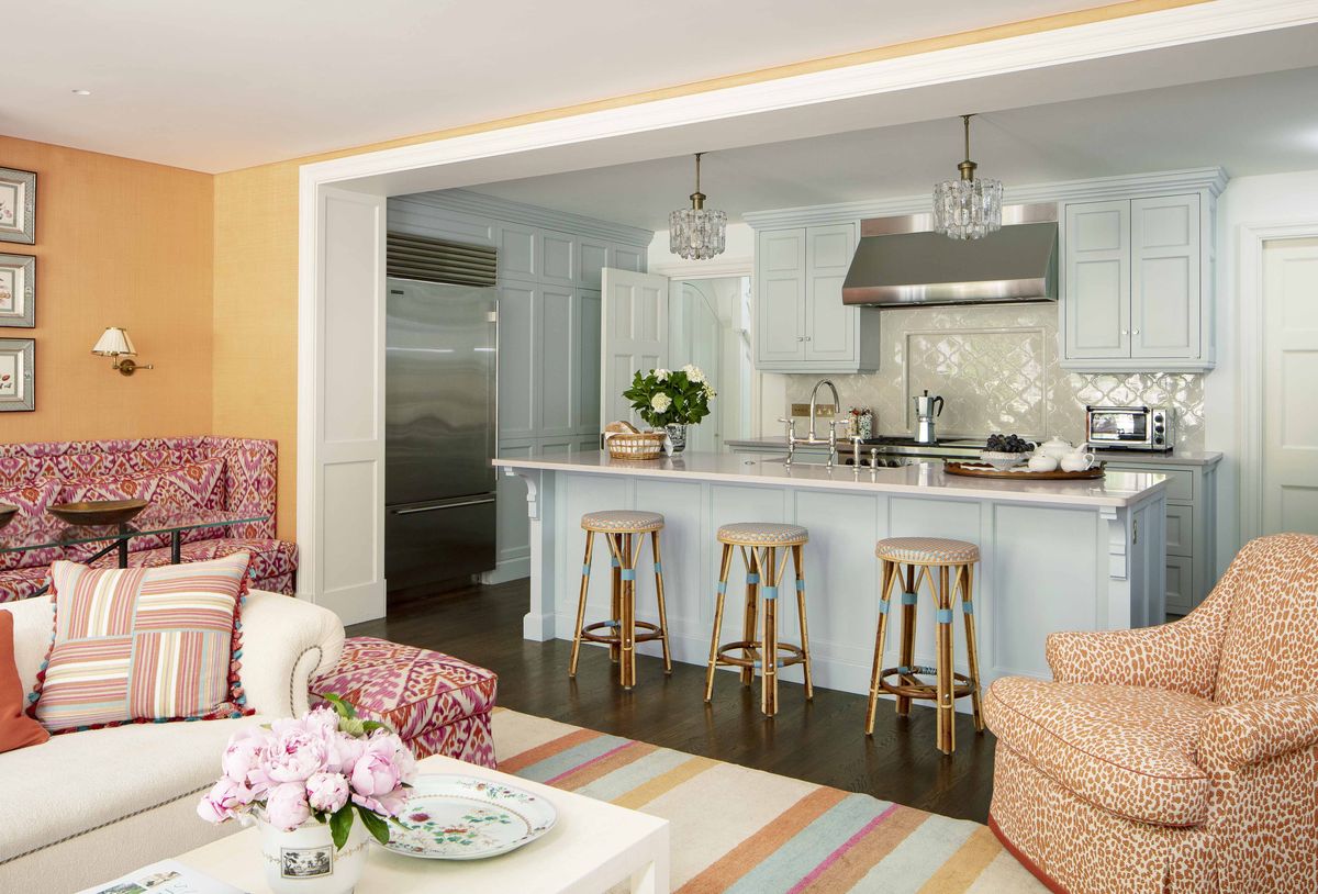 <p>At <a href="https://www.veranda.com/decorating-ideas/house-tours/a37189760/mcbournie-london-house-tour/">this London townhouse</a>, designer Gary McBournie used soft color to draw the eye back into the kitchen alcove off a large, brightly-lit breakfast and sitting room. Cabinetry paint, Teresa’s Green by <a href="https://go.redirectingat.com?id=74968X1553576&url=https%3A%2F%2Fwww.farrow-ball.com%2Fen-us&sref=https%3A%2F%2Fwww.veranda.com%2Fdecorating-ideas%2Fg34899885%2Fsmall-kitchens%2F">Farrow & Ball</a>. Refrigerator, <a href="https://www.subzero-wolf.com/">Sub-Zero</a>. Countertops, <a href="https://www.caesarstoneus.com/">Caesarstone</a></p>