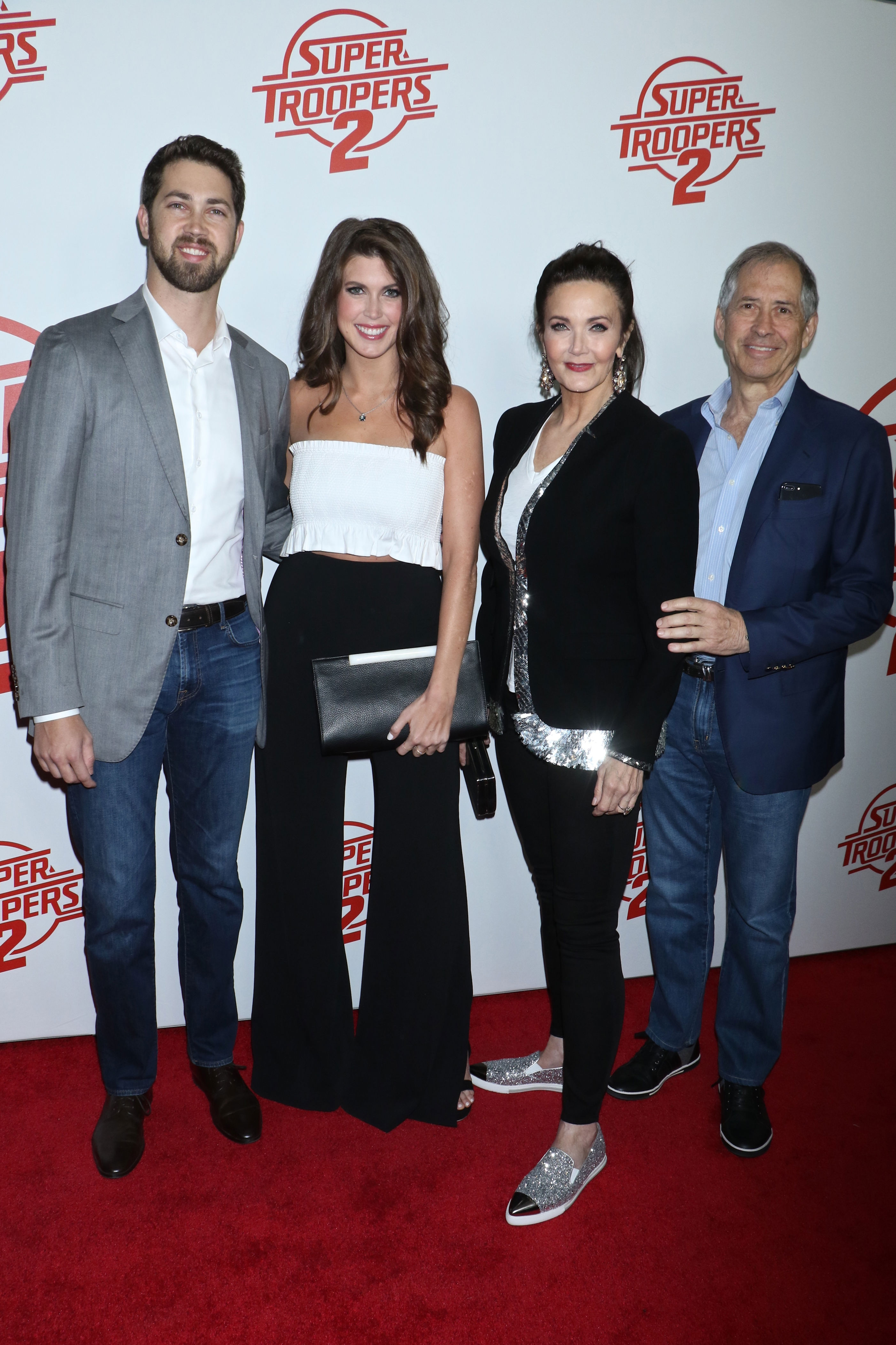 <p>All grown up! "Wonder Woman" star Lynda Carter stepped out with her gorgeous kids -- James Altman and Jessica Altman, who are now both lawyers -- and her attorney husband, Robert A. Altman (who passed away in 2021), at the April 18, 2018, premiere of "<a href="https://www.wonderwall.com/entertainment/movies/super-troopers-actors-how-theyve-changed-where-are-they-now-3013730.gallery">Super Troopers 2</a>" in New York City.</p>
